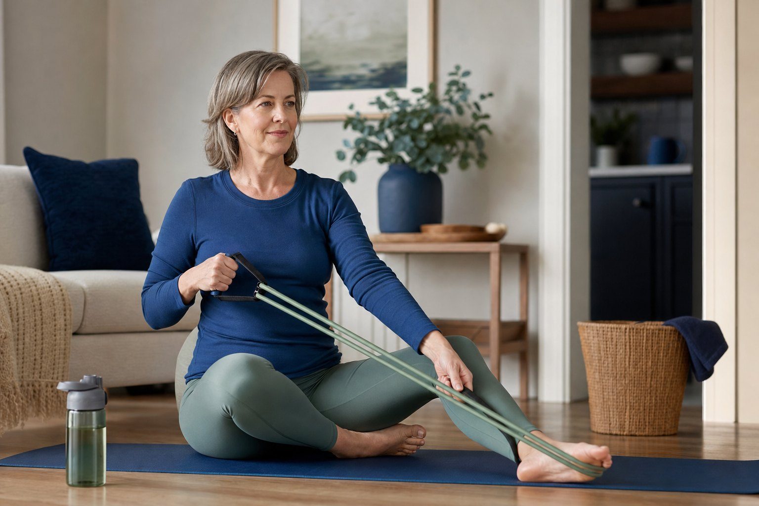 A member completing a light strength-training session